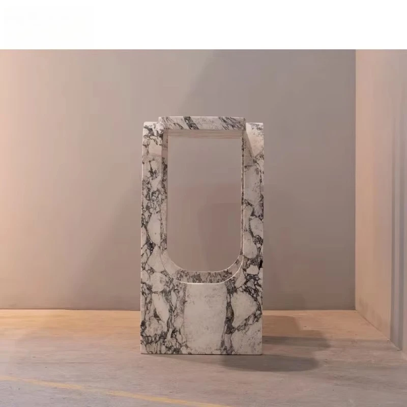 Luxury natural viola marble rectangular console table indoor living room hotel furniture decoration