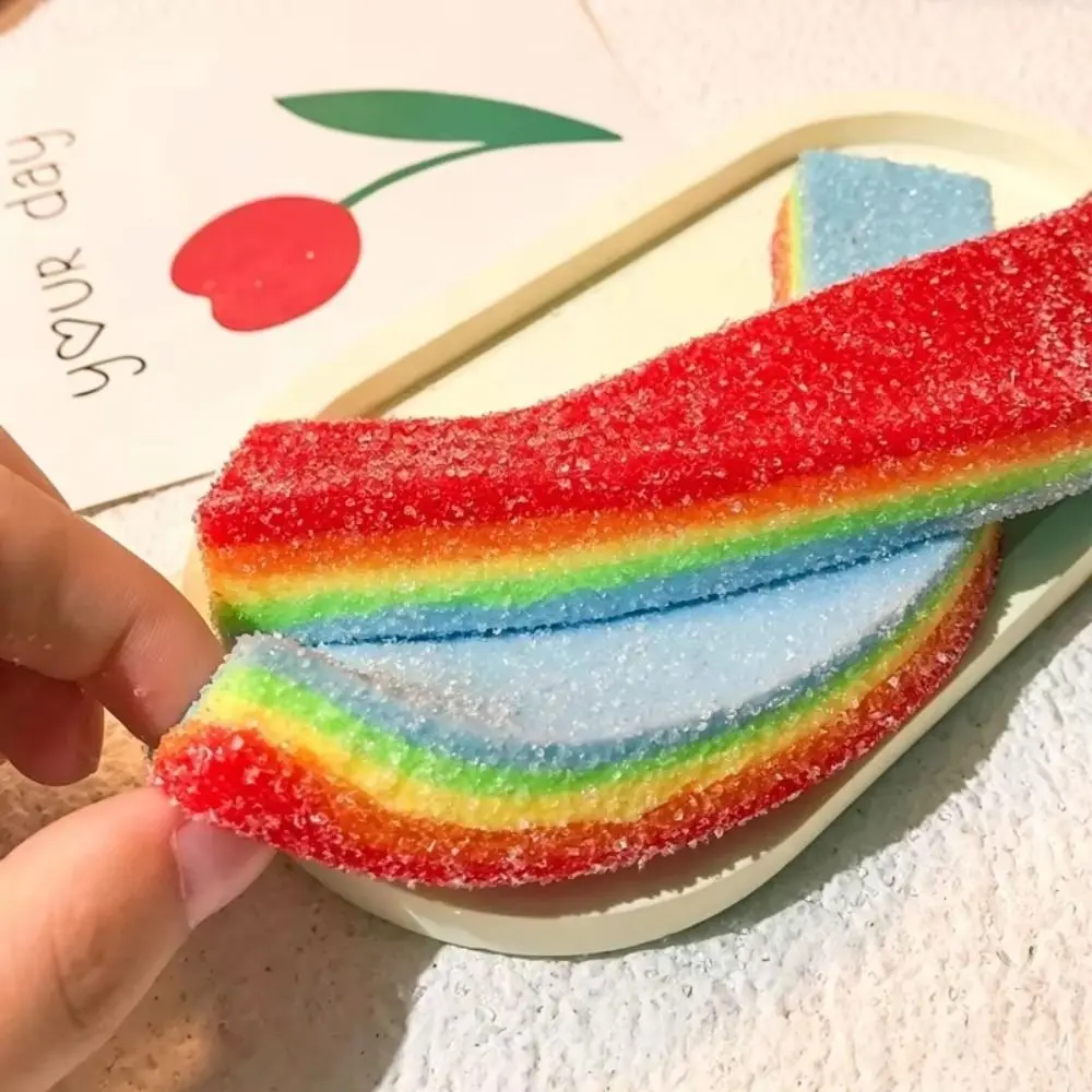 Hand Relax Rainbow Candy Squeeze Slow Rebound Food Shape Rainbow Strip Fidget TPR Material Kneading Sensory Fidget
