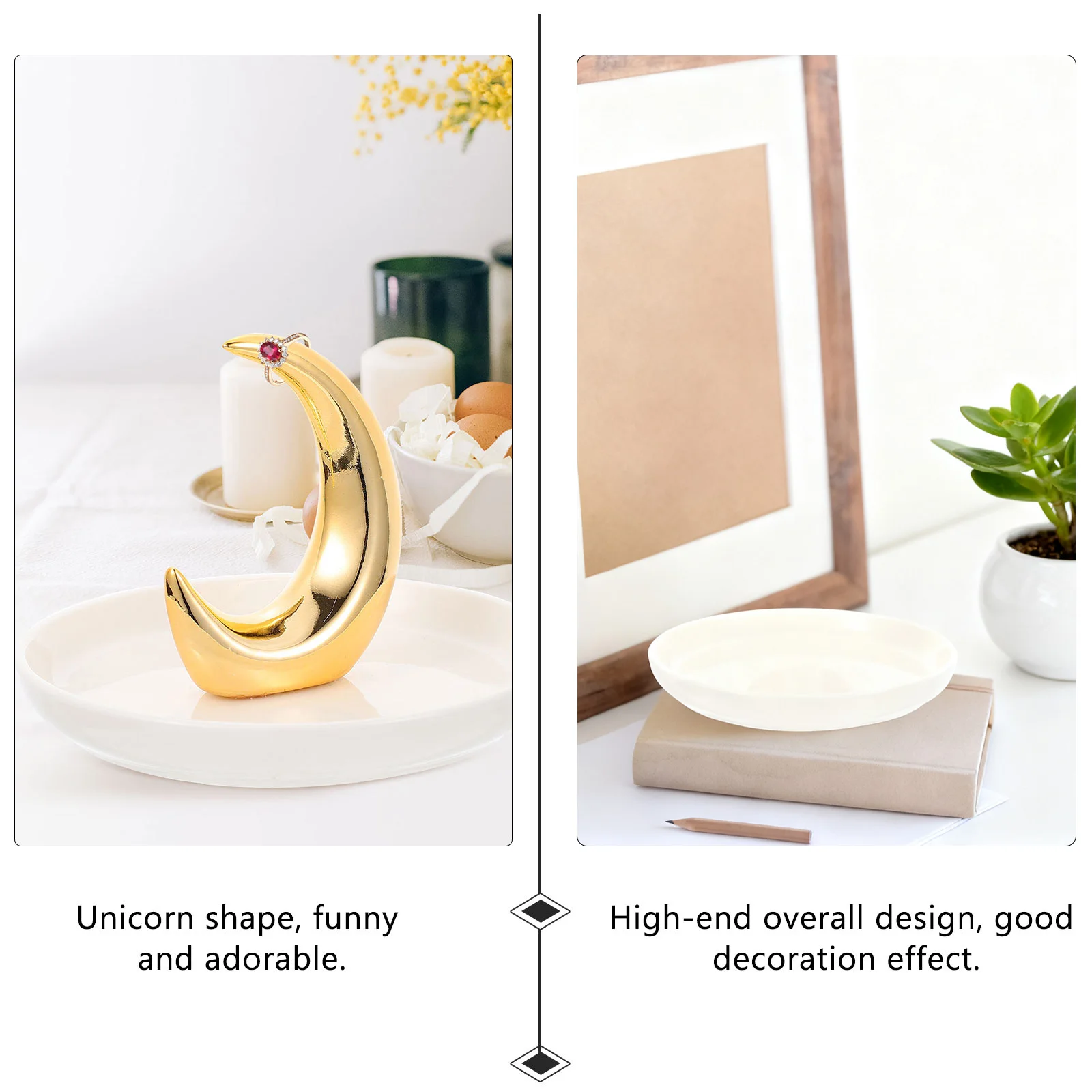 

Ceramic Jewelry Tray with Moon Design Storage Dish for Earrings Rings Bracelets Jewelry Plate