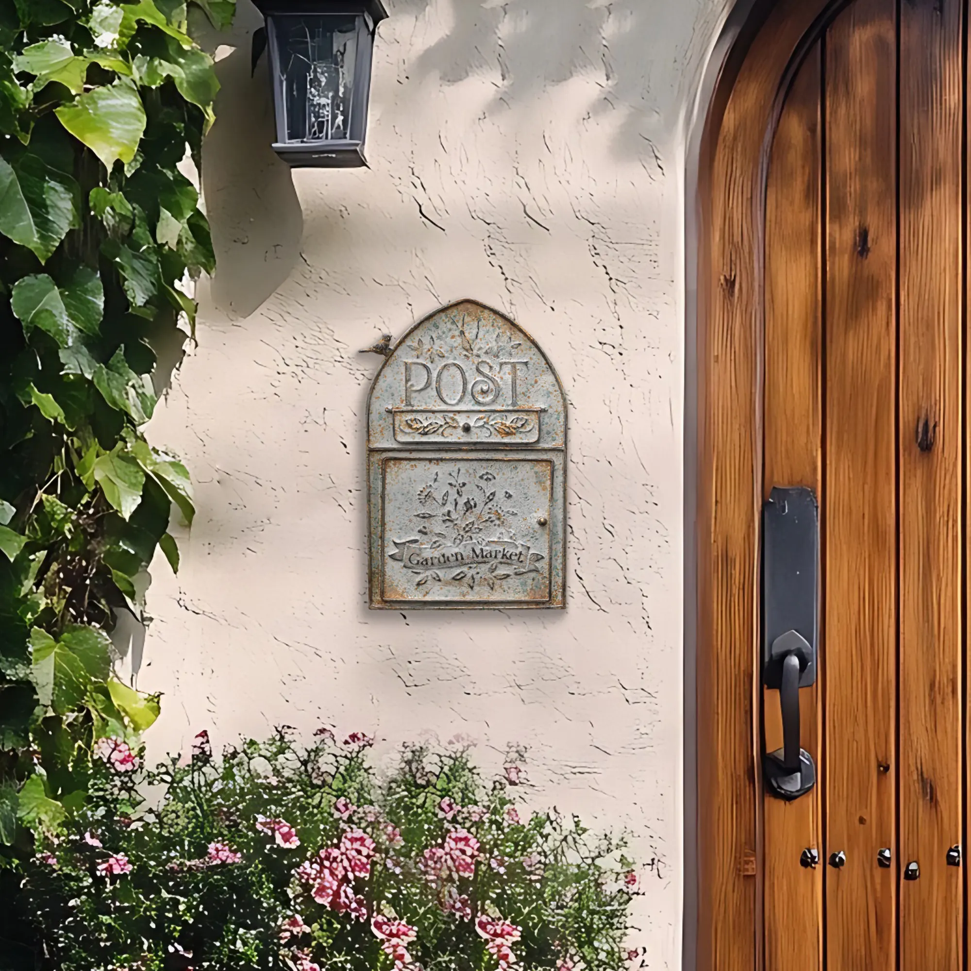 European vintage wrought iron mailbox suggestion box wall decoration storage box outdoor garden wall decoration ornaments
