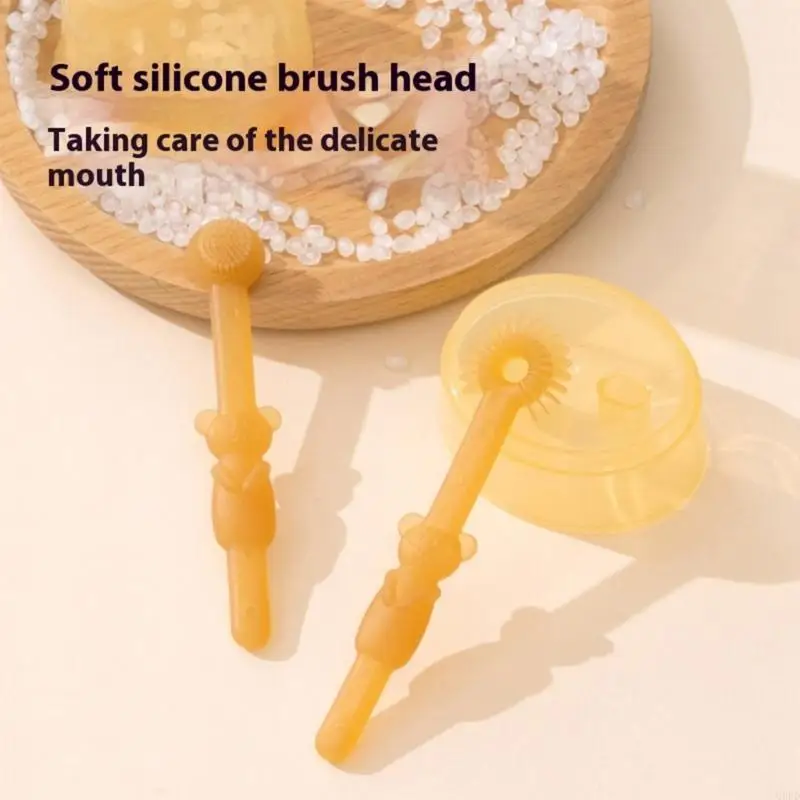 2 unids/set cepillos dientes para bebés pequeños herramienta limpieza revestimiento lengua ligero