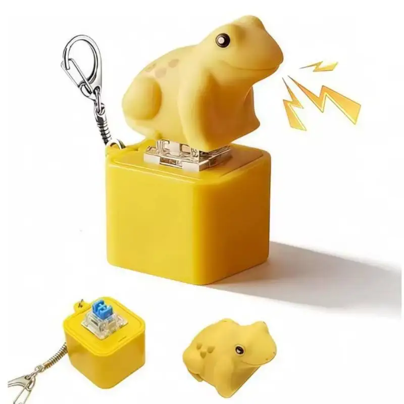 

Игрушка-антистресс «Лягушка-крокер» для взрослых, USB-перезаряжаемый брелок-кликер в виде лягушки с разноцветной подсветкой, снимающий стресс