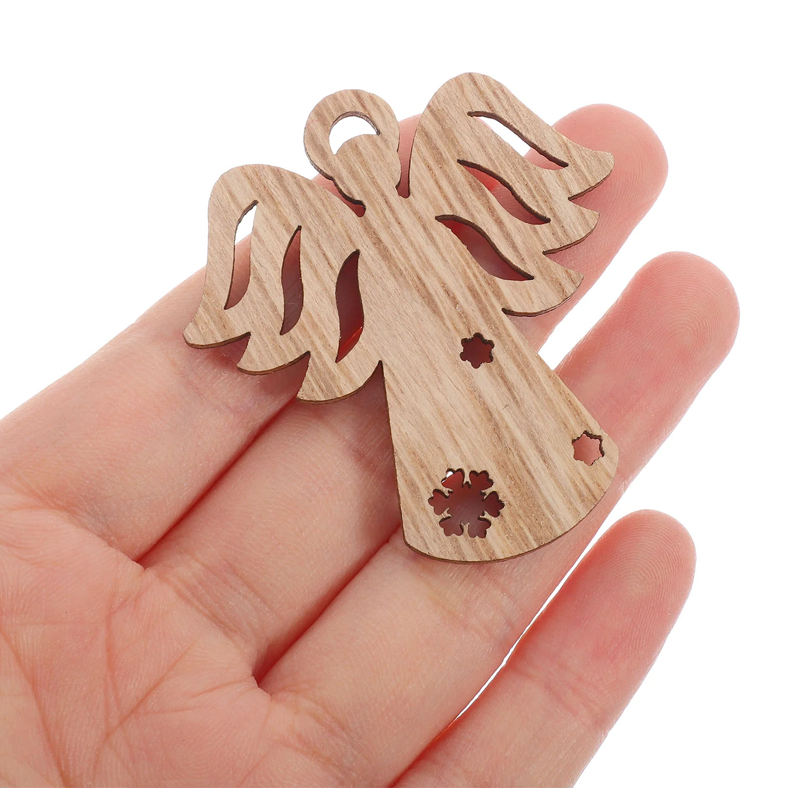 50 Pcs Hollow Out Angel Wings Wooden Pendant Unfinished Crafts Decorate Cutouts