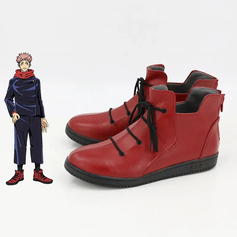 

CyAnime Juju Ka Cosplay Shoes Boots Yuji Itadori Wigs Hair Cap Fashion Role Game Exhibition Accessories Red Sneakers Gifts