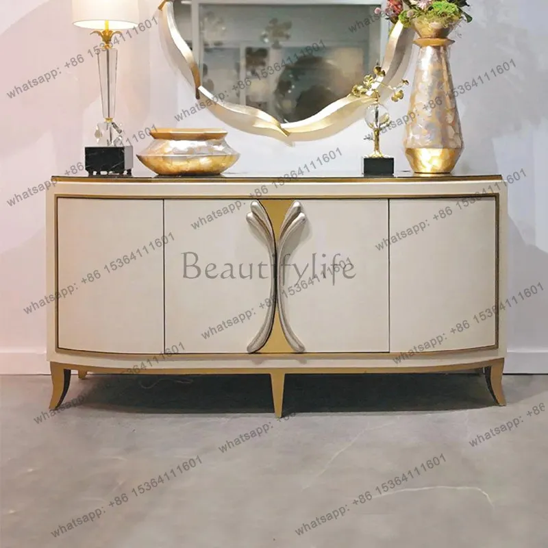 American light luxury solid wood porch cabinet enters the house against the wall decorative cabinet modern and simple