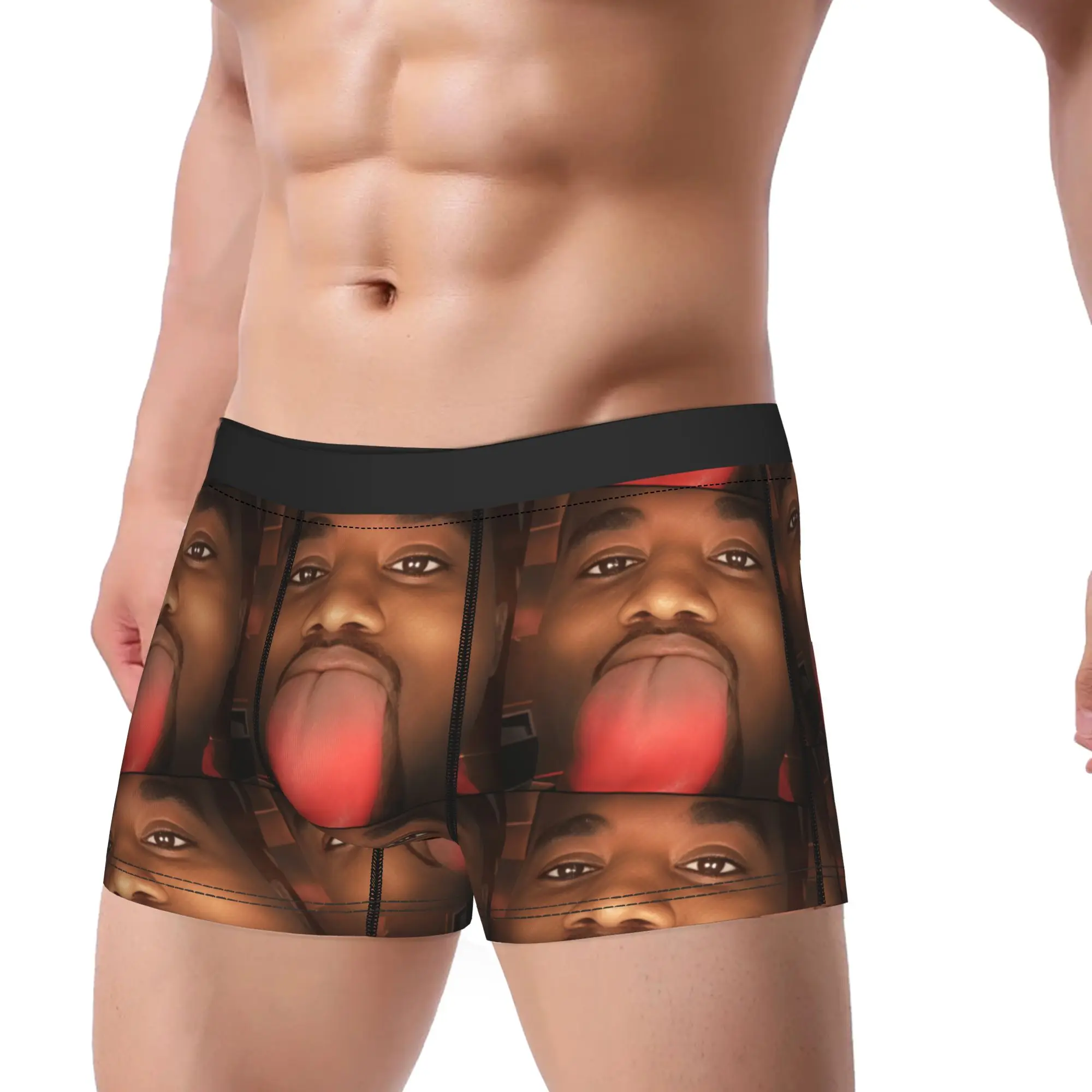 Kanye West Meme Shorts Briefs  Underwear Trenky Men Breathable Trunk Pattern Oversize Underpants