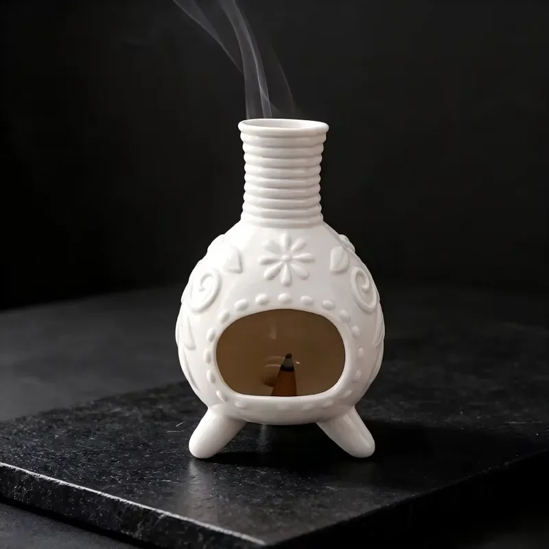 Miniature Ceramic Incense Burner Handmade Aromatherapy Device Eco Friendly Durable Mini Fireplace for Home Decor Scent