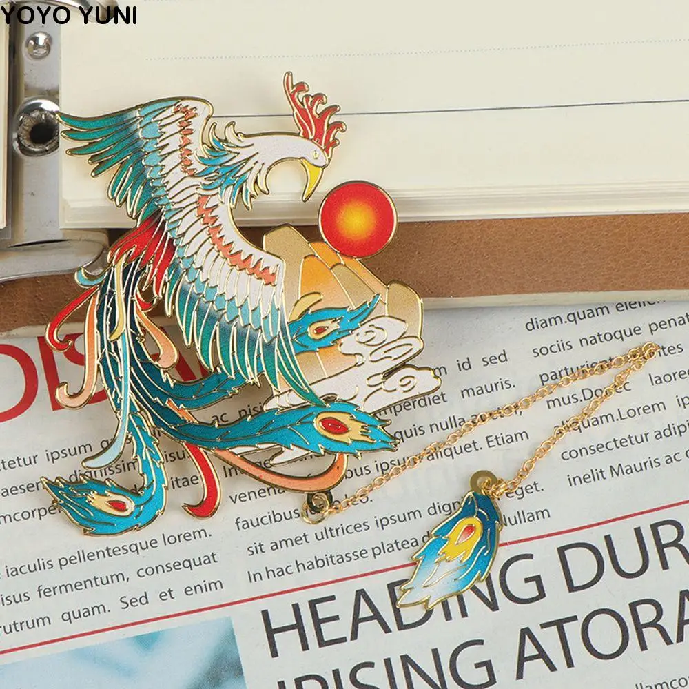 Auspicious Beast Classical Mythology Tassel Pendant Metal Bookmark Metal Pagination Mark Chinese Style Brass Bookmark Book Clip