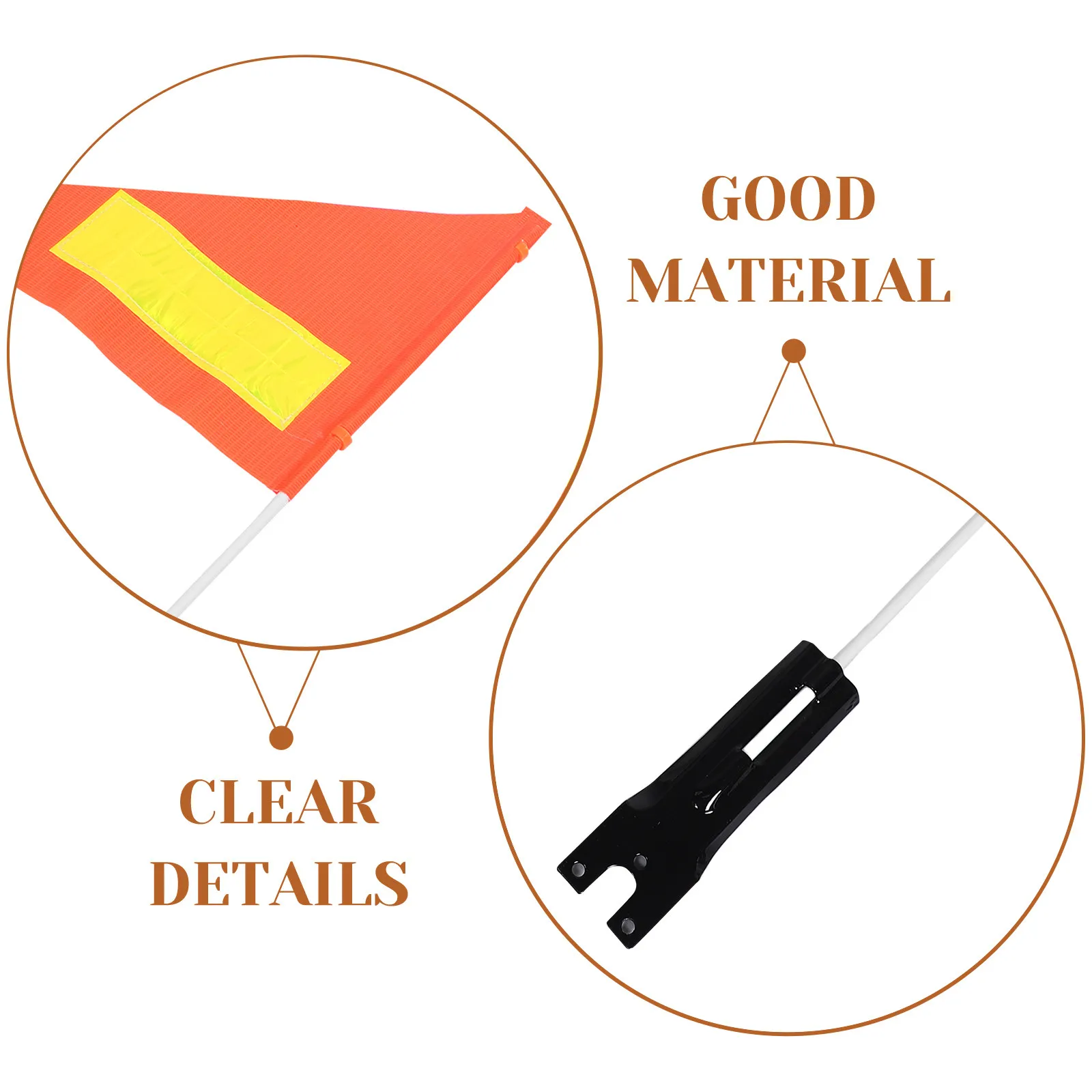 Waterproof High Visibility Orange Safety Flag Reflective Strip Golf Cart Bike Scooter Trailer Safety Flag Bicycle Warning Flags