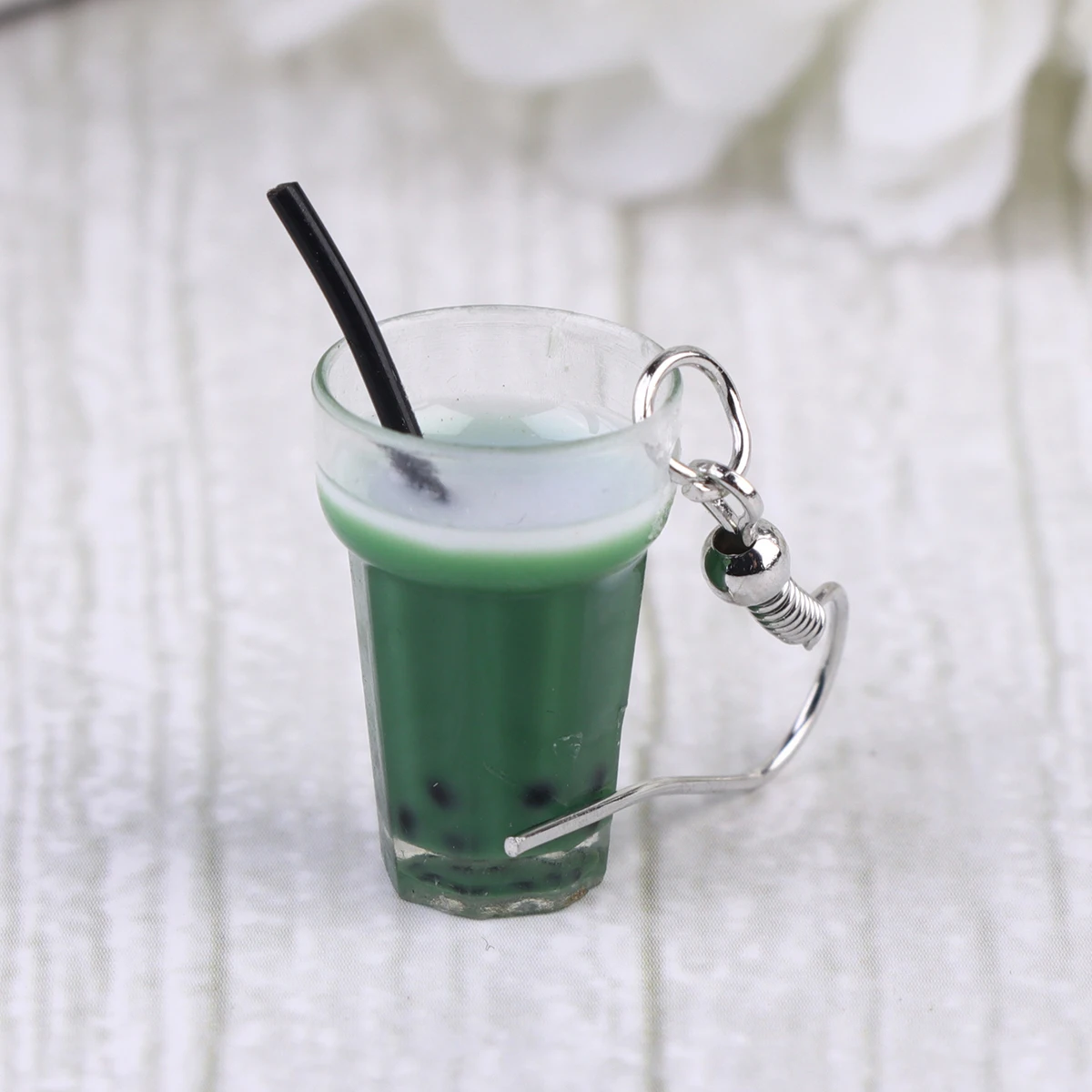 

2 Pairs Milk Tea Ear Hook Simulated Earrings Creative Hooks Imitated Jewelry Funny Women Miss