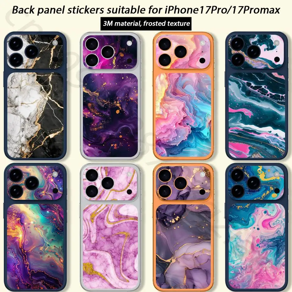 

Marble Pattern Art For iPhone 17 pro Max /17 pro Full Cover Decal Skin Wrap 3D Colorful Rear Protective Sticker Film