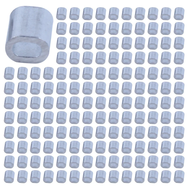 

AB41-2000 Pcs 1Mm Steel Wire Rope Aluminum Ferrules Sleeves Silver Tone