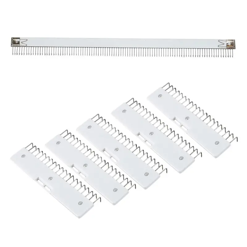 5Pcs Long Claw Weight Wide Hanger with Practical 44.5cm Stainless Steel Silver Cast on Comb Knitting Machine