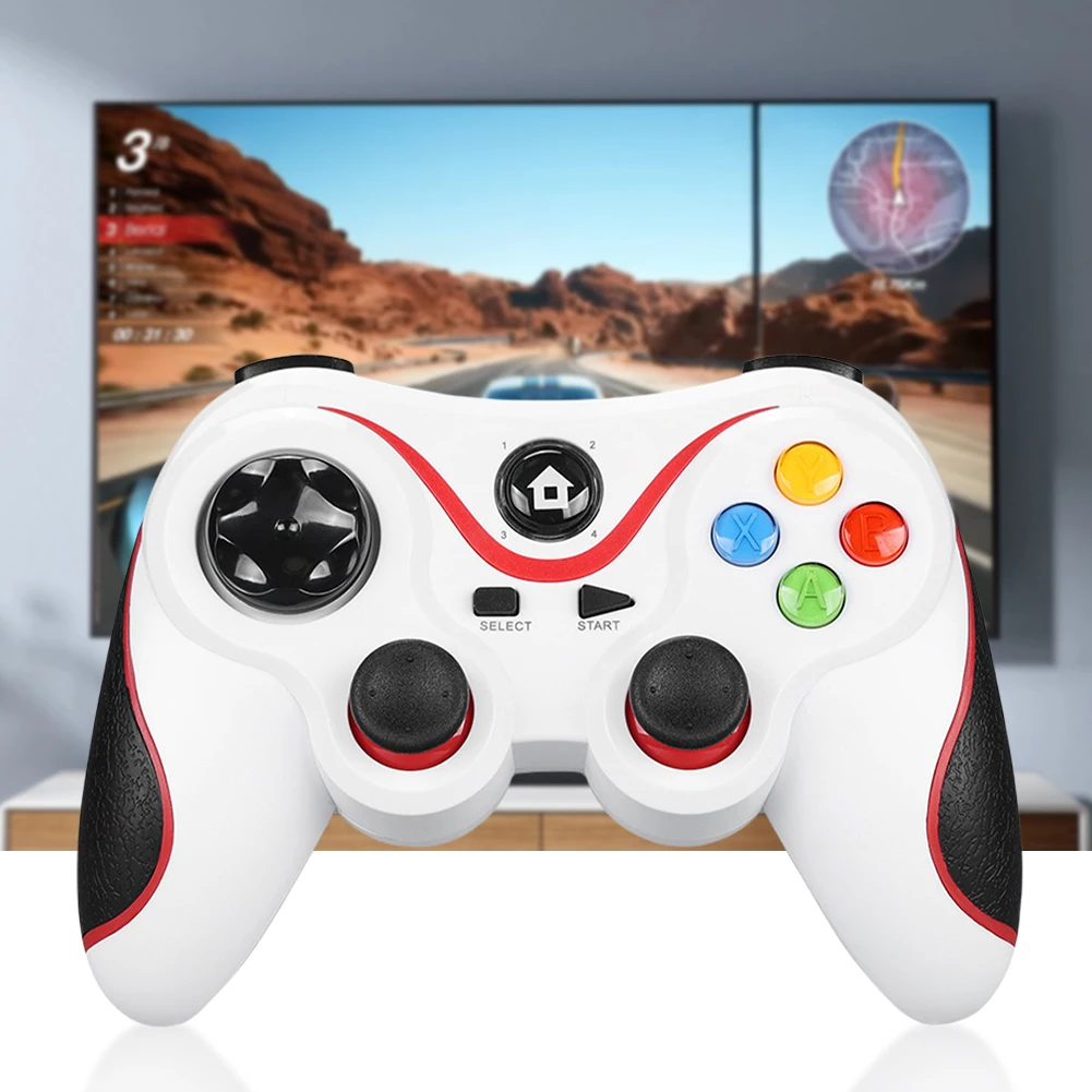 V8 2.4G Wireless Game Controller Gaming Controller BT Wireless Gamepad Dual Vibration for Android/iOS/PC/PS3/Switch/Mobile Phone