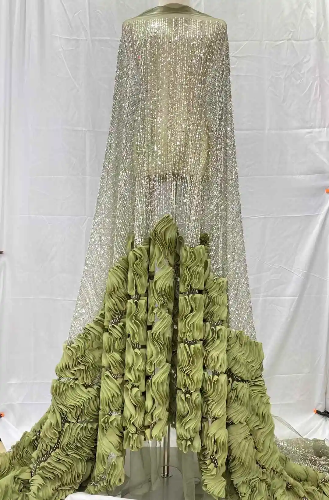 قماش دانتيل أفريقي فاخر 2025 جودة عالية الترتر الخرز أقمشة الدانتيل لحفل الزفاف النيجيري الفرنسية تول أقمشة الدانتيل