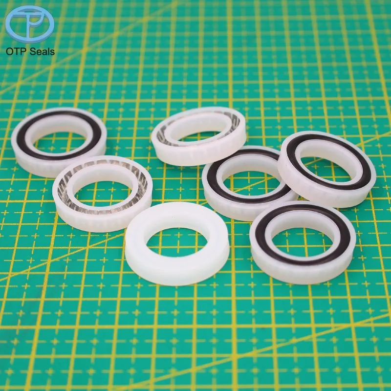 Spring seal ring for shaft ultra-high molecular weight polyethylene with V-shaped stainless steel spring NBR O ring customized