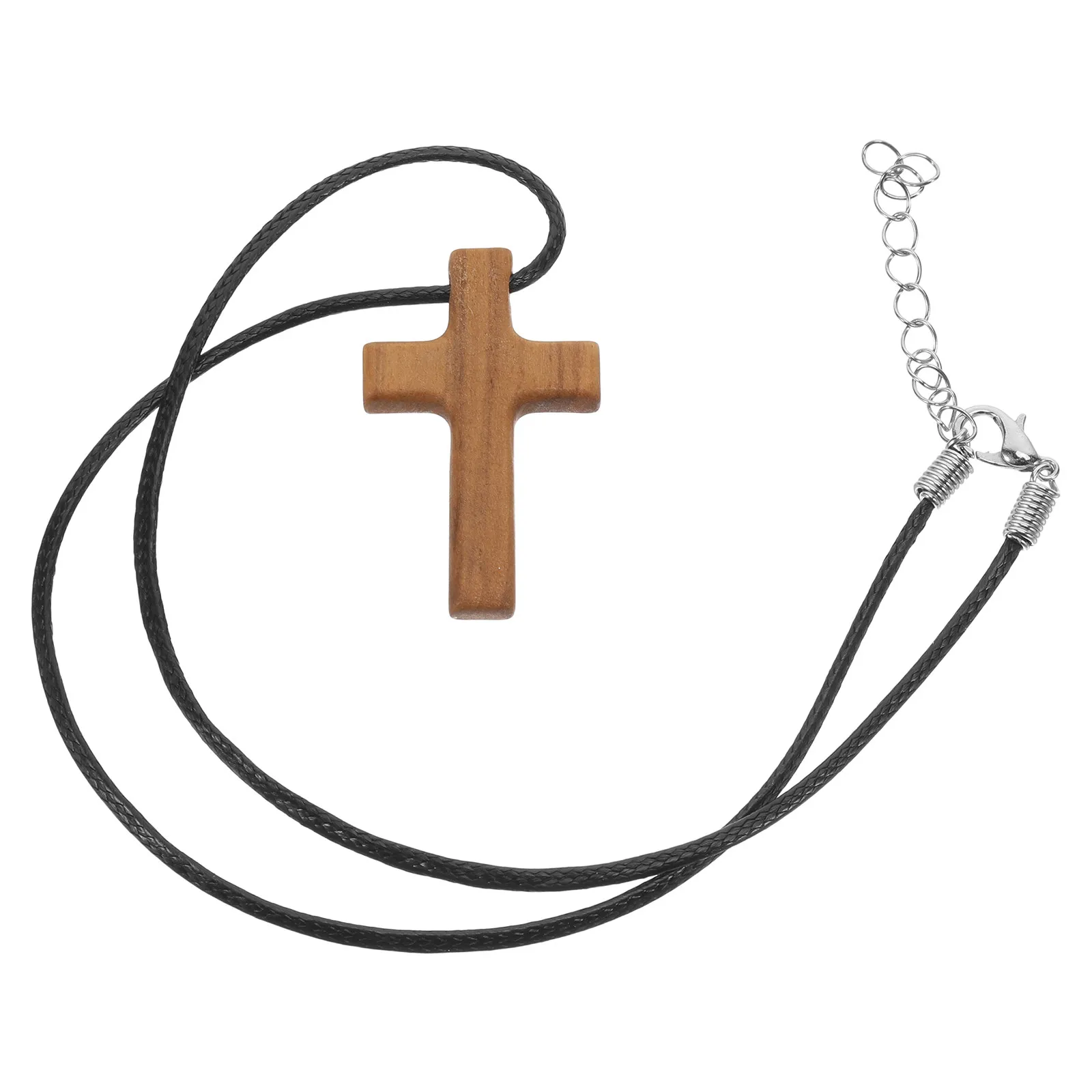 

Wooden Crucifix Pendant Necklace for Men Women Natural Wood Christian Jewelry Lightweight Church Baptism Christmas Present