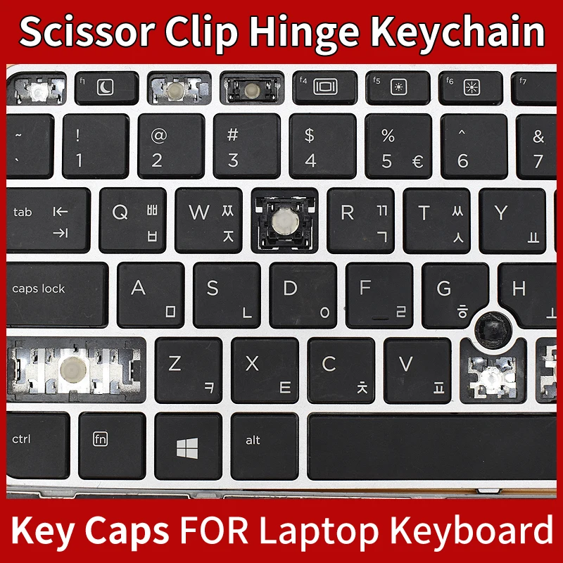 Tampa de Tecla de Substituição com Clipe Tesoura e Dobradiça para HP EliteBook HSTNN-I33C-4/ZBOOK 14u G4 NSK-CY2BV
