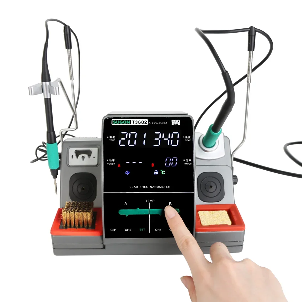 New SUGON T3602 Bga Rework Solder Adjust Temperature Soldering Station With 115 Original Iron Tips