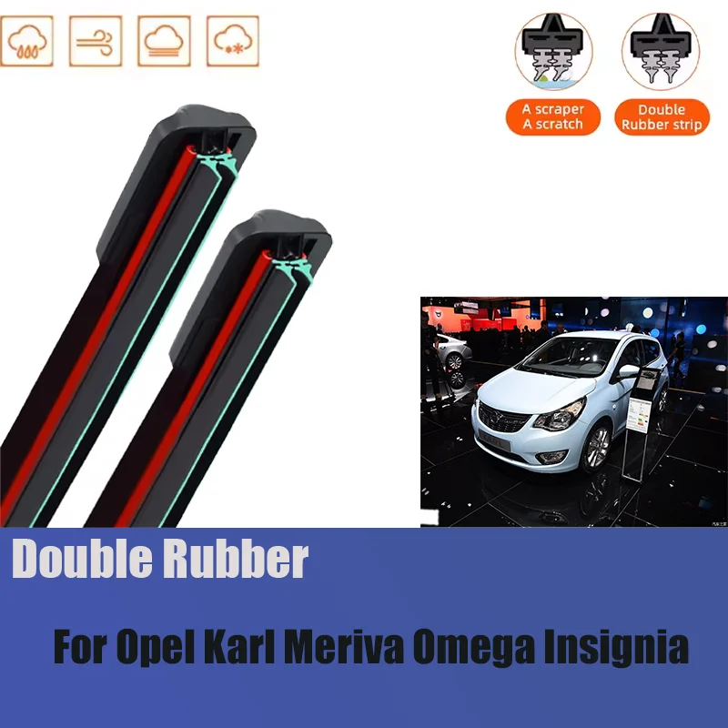 

For Opel Karl Meriva Omega Insignia Front Windshield Wiper General Motors Multifunctional Double Rubber 1993-2022 Year