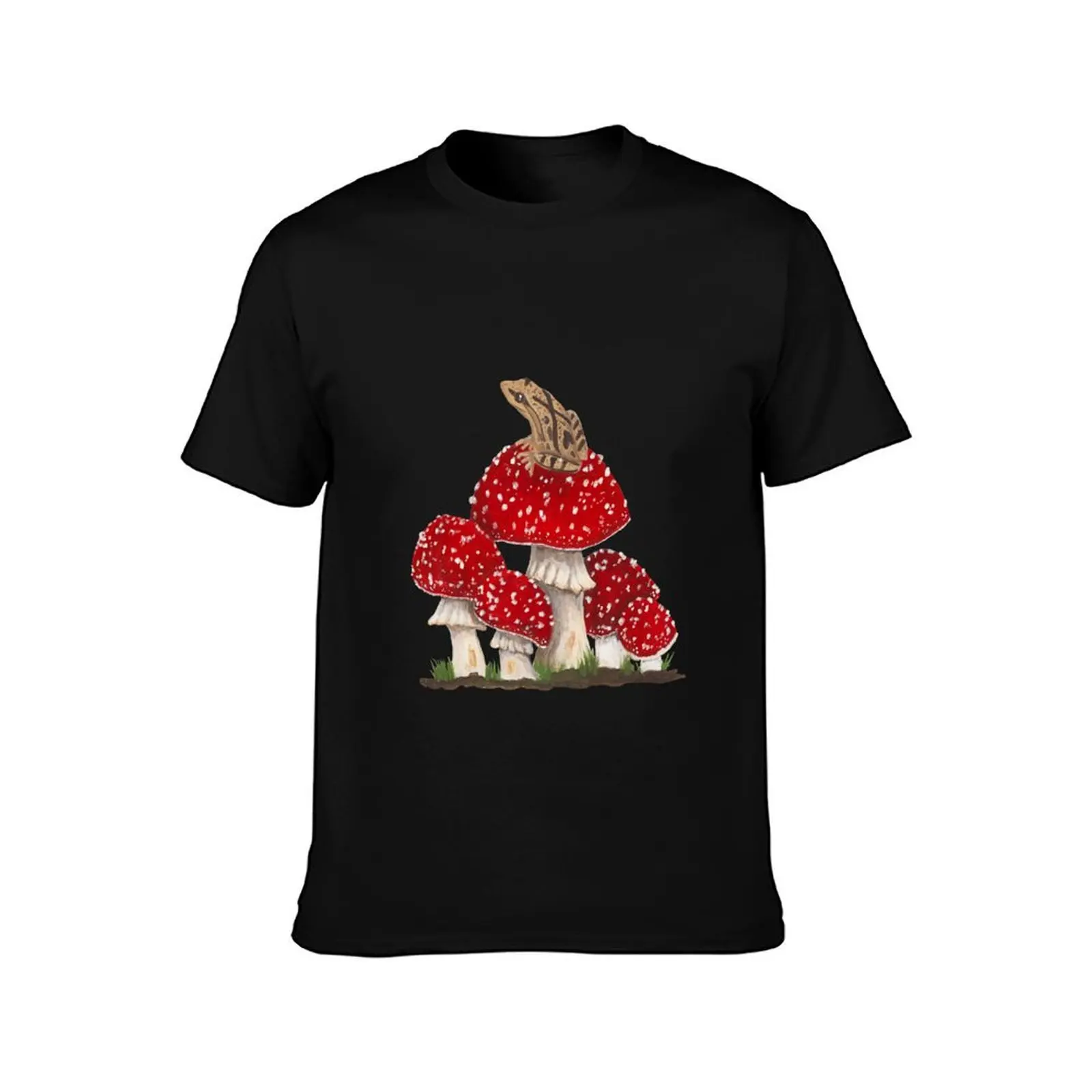 Spring Peeper and Mushrooms T-Shirt Daily Casual Short Sleeve Tee Shirt