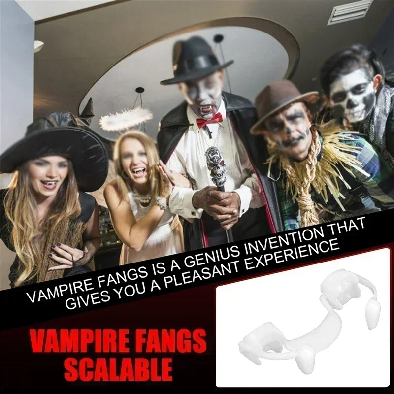 Halloween Retractable Fangs Holiday Party Masquerade Props Zombie Teeth Little Tiger Vampire Denture Braces