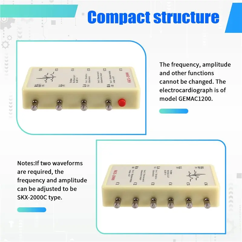 AA08-SKX-2000A ECG Signal Generator ECG Emulator For Electrocardiogram Simulations Simulation Instrument EU PLUG