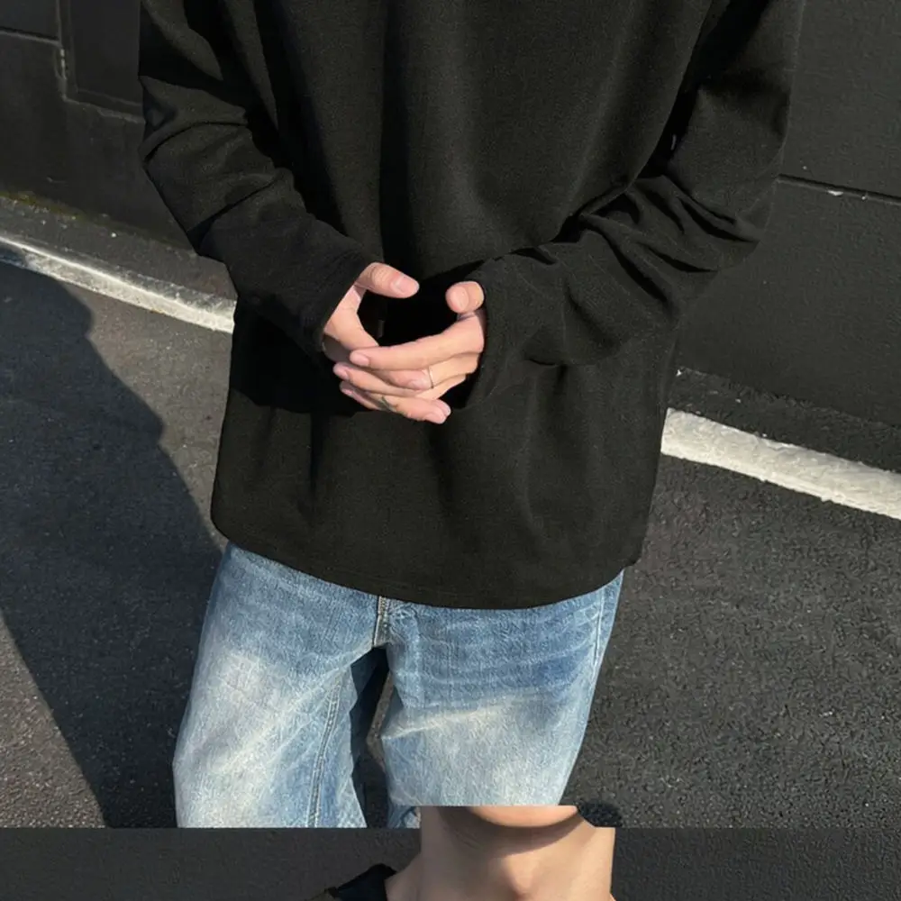 Mens Warm V Neck Long Sleeve Base Layer Tee Shirt Thermal Autumn Winter Slim Fit Casual Solid Color Comfortable Top