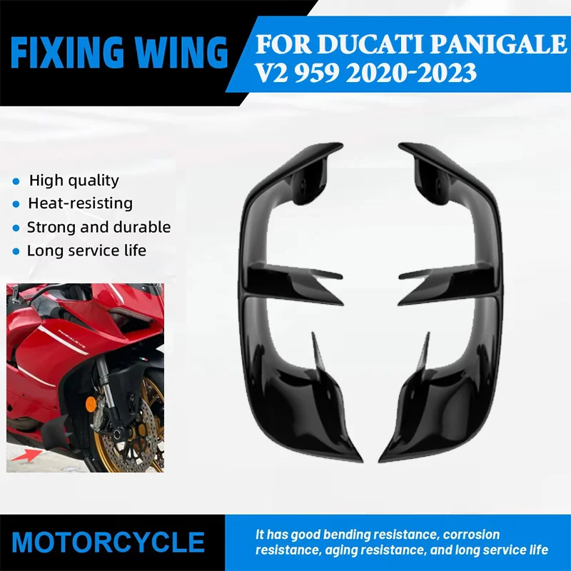 

Motorcycle Lower Fairing Fixed Wing Spoiler For DUCATI PANIGALE V2 959 2020-2023 ABS Front Aerodynamic Side Wing Side Winglet
