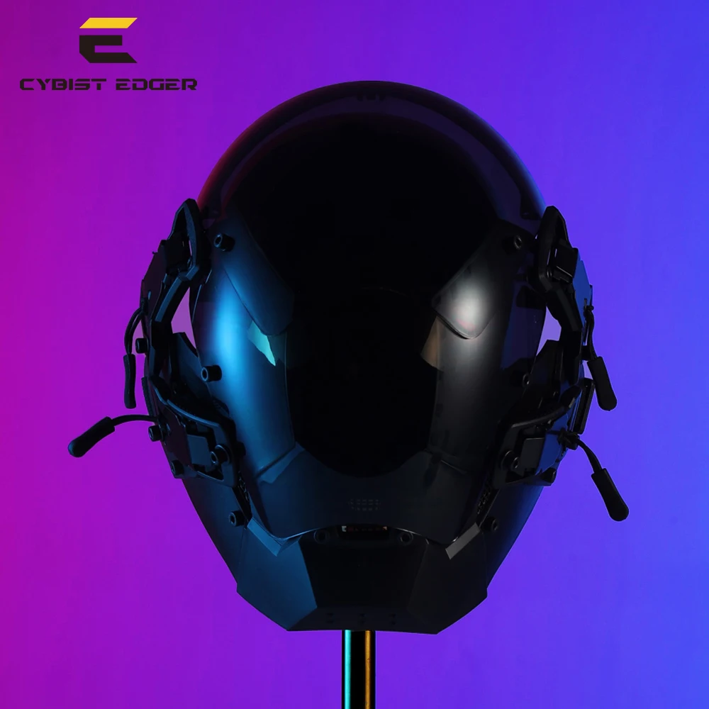 Cyber MaskBlack Buckle Basic Cosplay Face Shield for Night City Festival, Sci-Fi Party Costume Accessory, Adjustable Gift for Adults