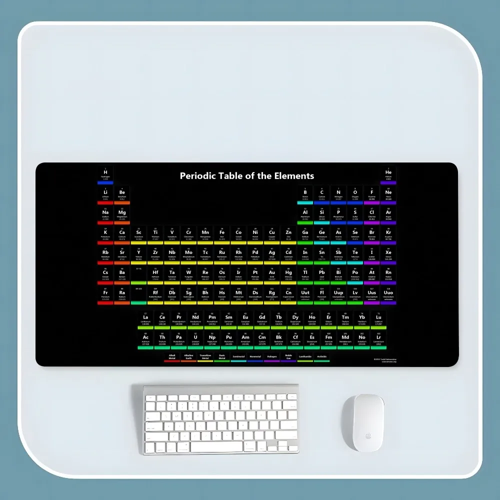 Tabla Periódica P de e-elements Xxl, alfombrilla de ratón, accesorios para juegos, teclado, 400x700x5mm
