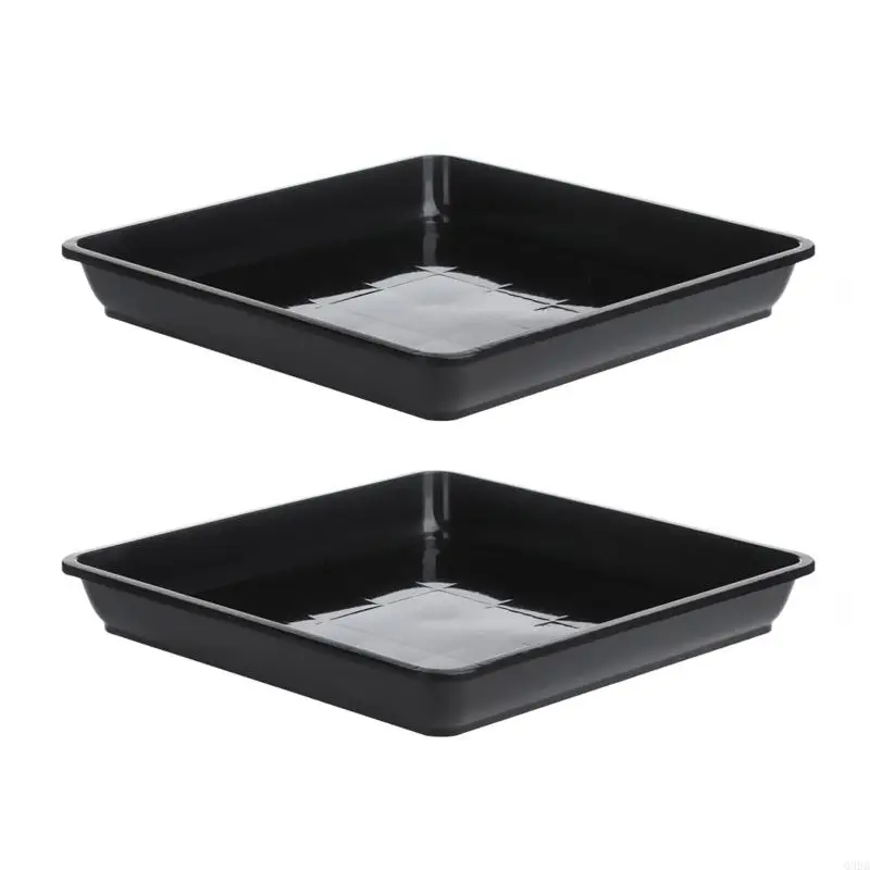 

Q39B Plastic Flower Pot Drip Trays Set of 2 Home Garden Potted Plants Plate Supplies