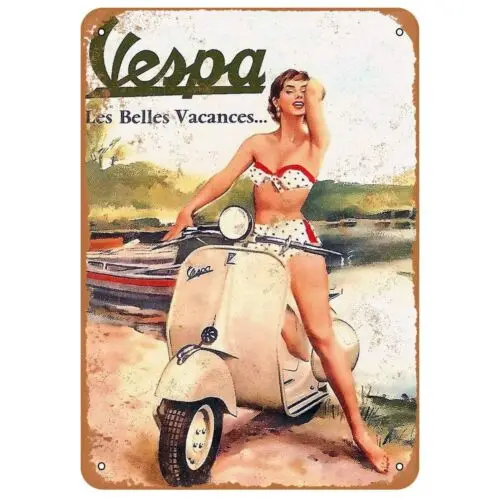 Pin-Up Girl Metal Sign Vintage Wall Art Man Cave Decor Enthusiast Ad