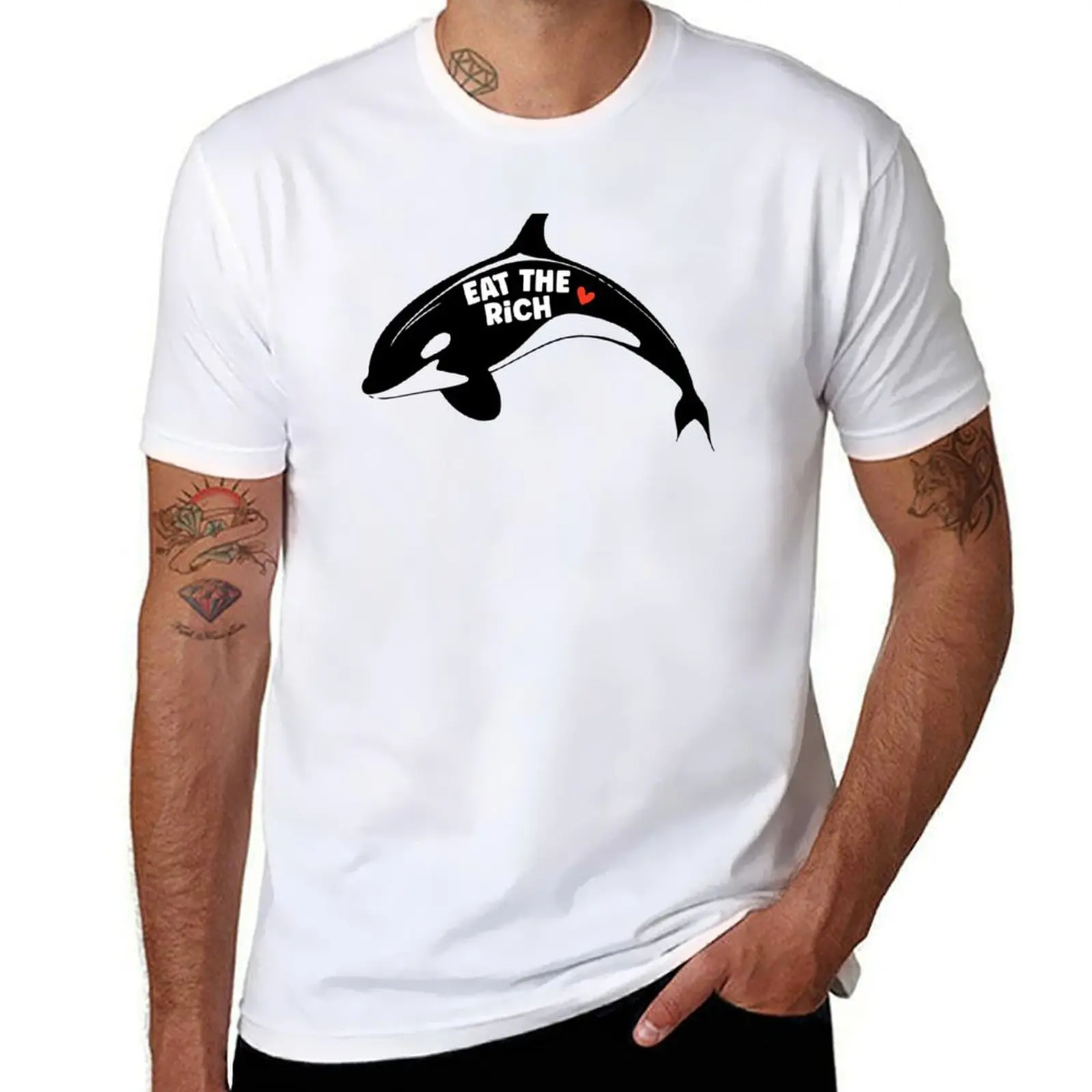 

Eat the rich orcas yacht attacks T-Shirt sports fans summer tops vintage anime shirt Short sleeve tee men