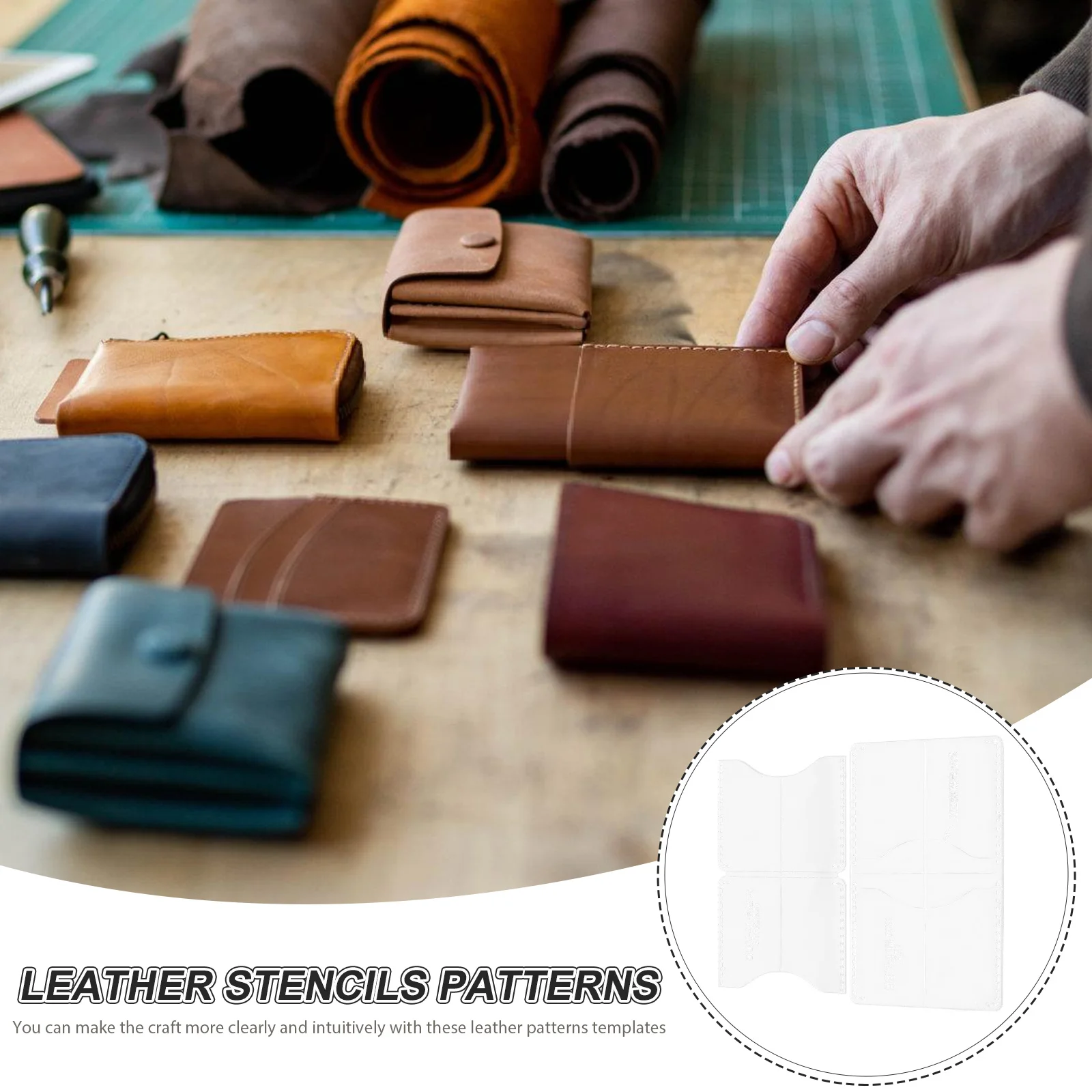 

2Pcs Acrylic Wallet Patterns Templates Reusable DIY Cutting Dies for Crafting Patterns Templates