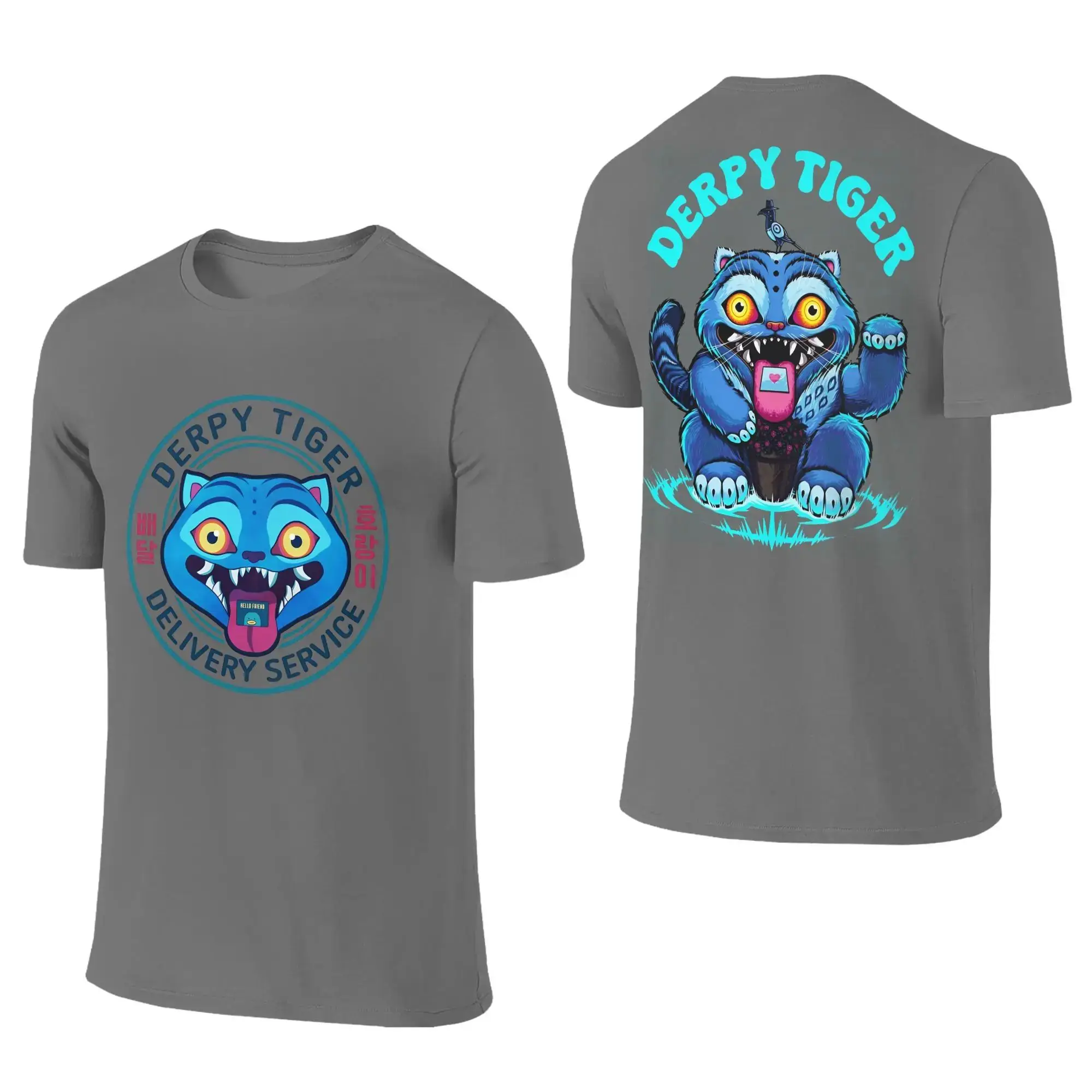 KPop شيطان الصيادين تي شيرت الكبار ديربي النمر الشارع الشهير طباعة تي شيرتات قطن الصيف س الرقبة Harajuku تيز مخصص بلوزات كبيرة الحجم #3