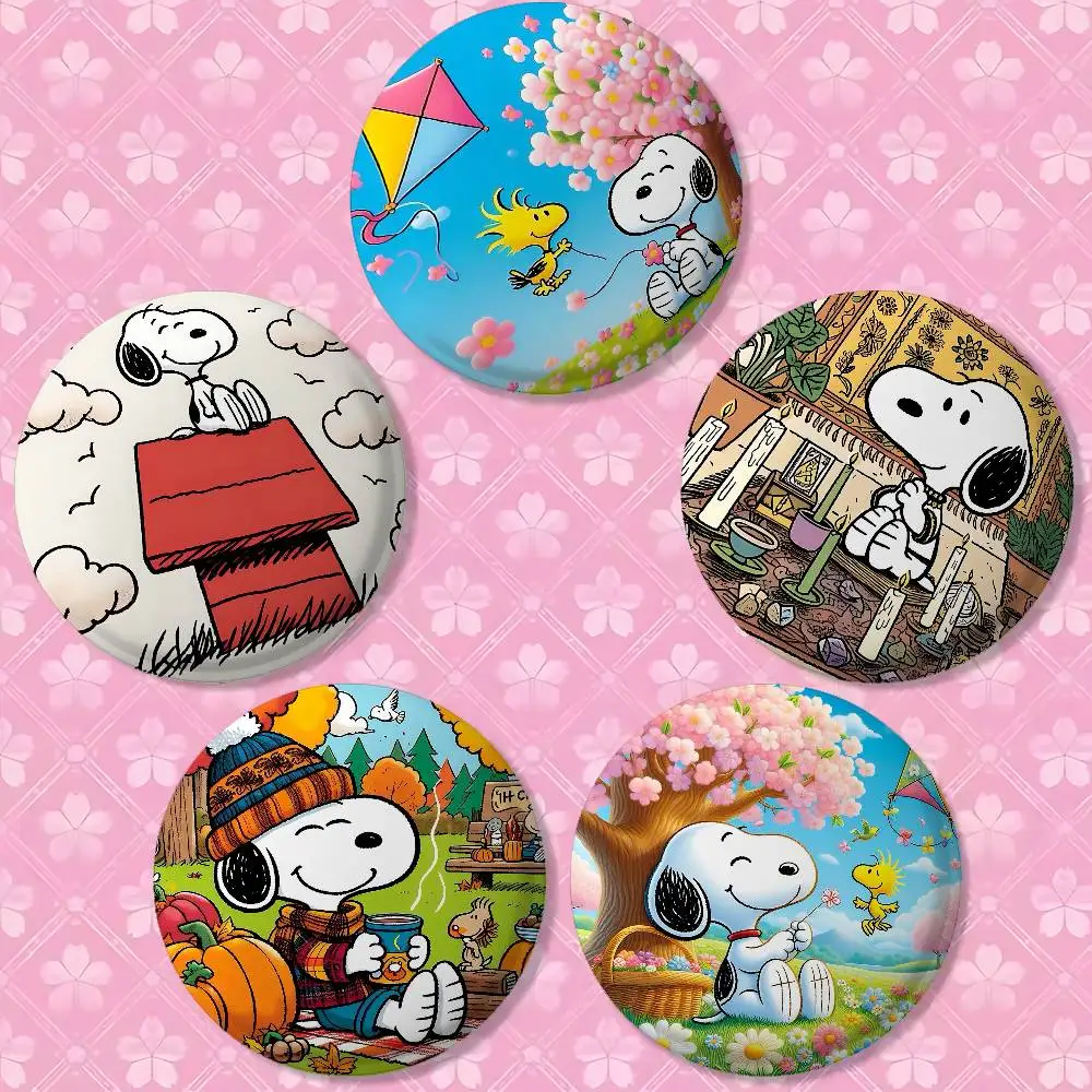 Cute Cartoon S-Snoopy Cover Brooches Funny Meme Badge Fashion Jewelry Gifts