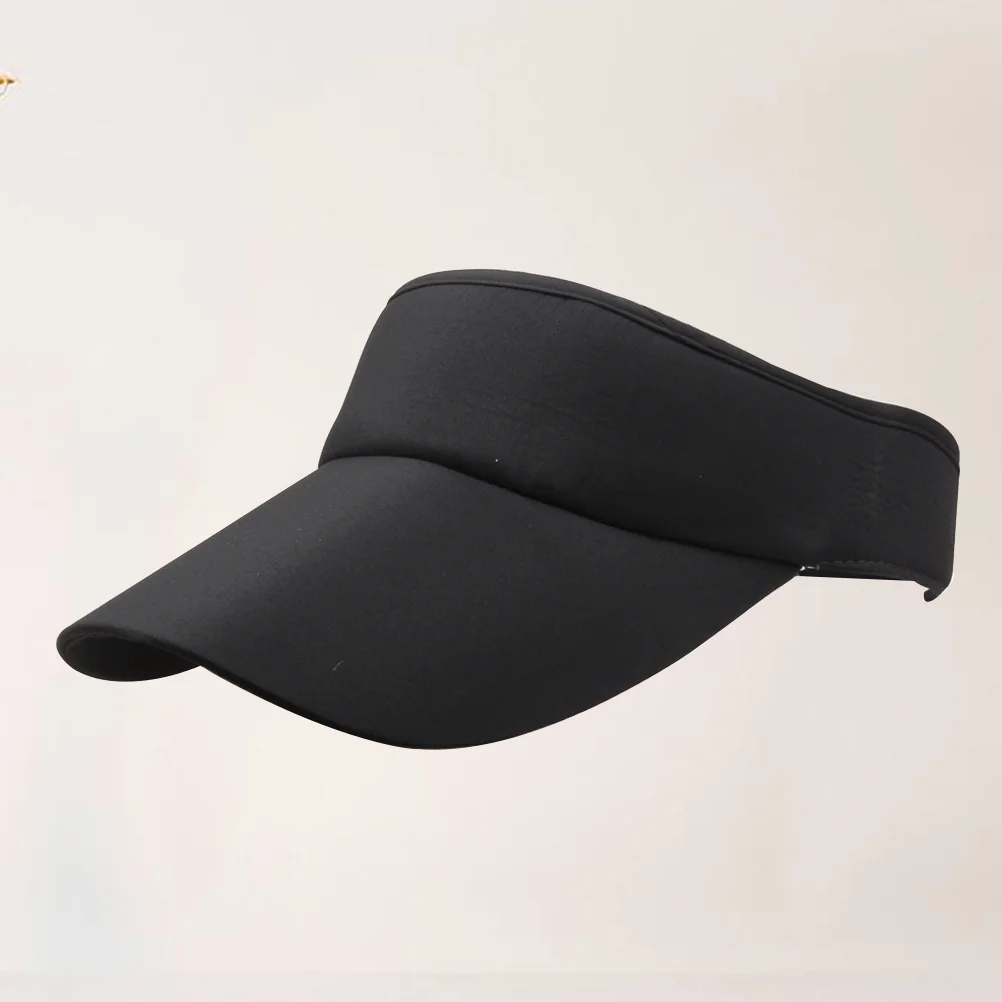 

Unisex Black Adjustable Sun Visor Hat Lightweight Breathable Outdoor Sports Cap for Golf Hiking Tennis Sun Protection Summer