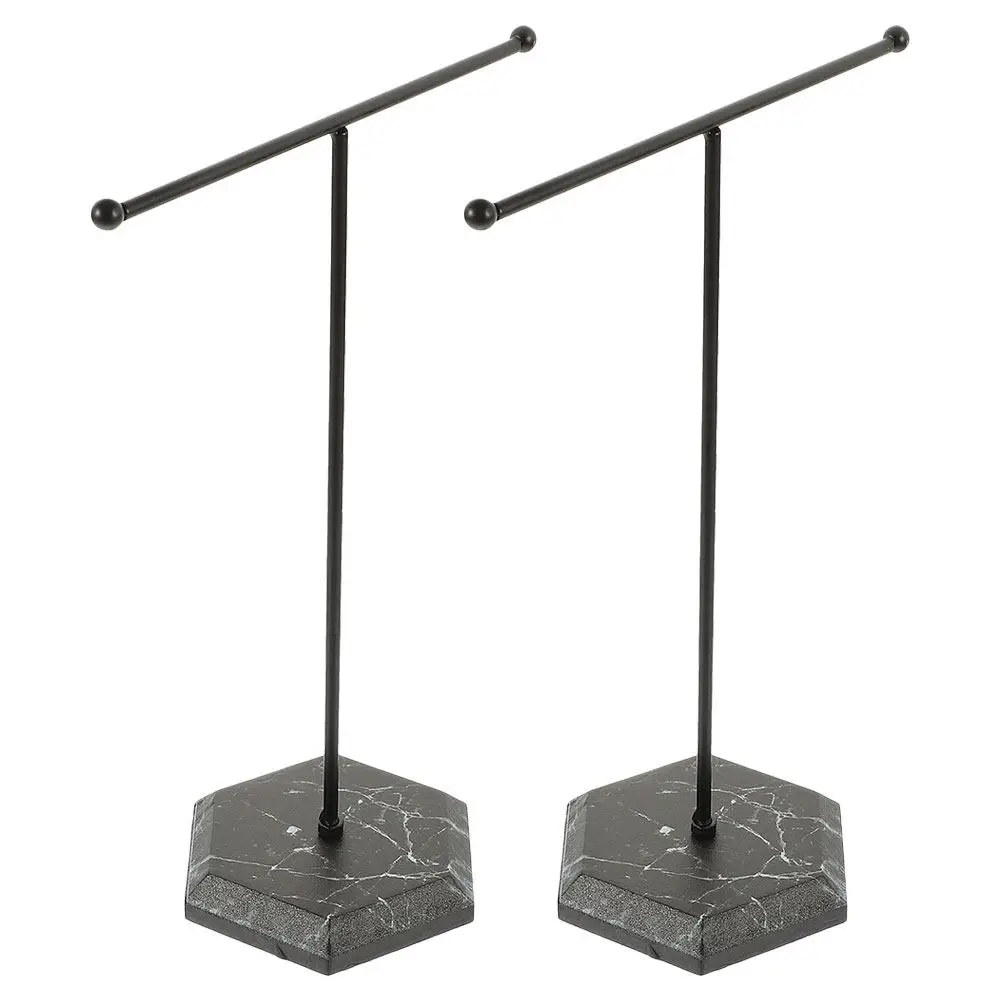 

2Pcs T Bar Jewelry Stand Sturdy Iron Necklace Display Holder for Tabletop Jewelry Organization Minimalist Design Earring
