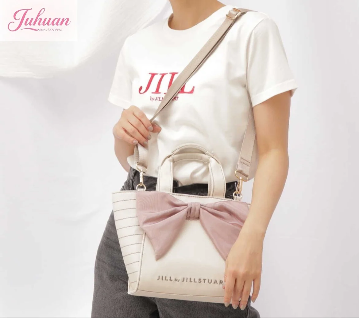 Tas Tangan Wanita Komuter Harian Kapasitas Besar Jepang Tas Kurir Dekoratif Pita Lolita Tas Anak Perempuan Berlayar Kain Manis dan Lucu
