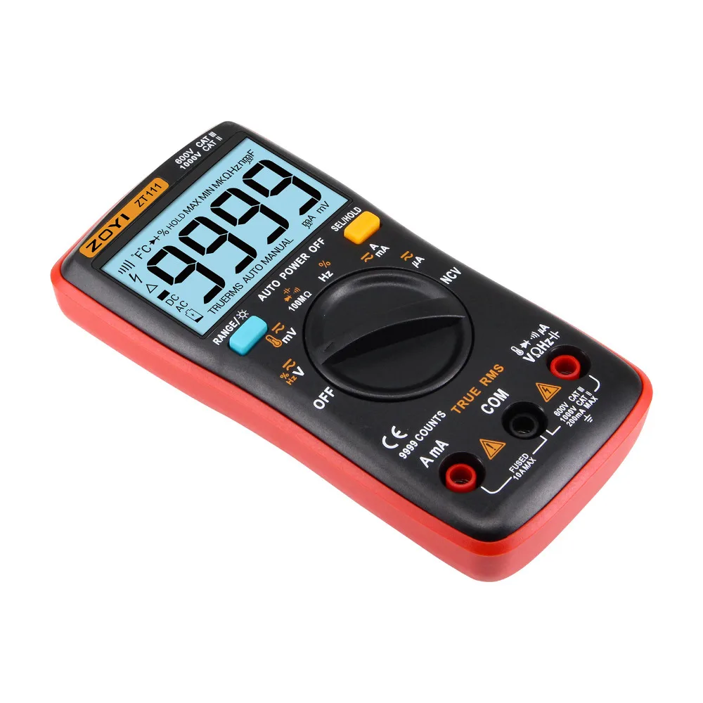 ZOYI มัลติมิเตอร์แบบดิจิทัล ZT111อัตโนมัติ Professional Multimetro เครื่องทดสอบ9999นับ NCV โวลต์มิเตอร์ Capacitor เครื่องมือ
