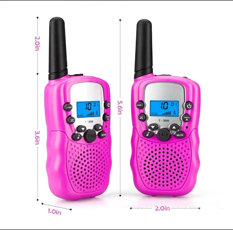 2pcs Children Walkie Talkie Toy Kids Electronic Mini Radio Interphone Long Range Handheld Transceiver Toys for Boys Girls Gift