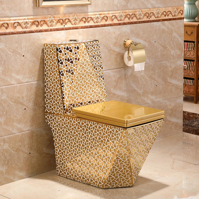 Factory Wholesale Electroplated Gold Toilet Household Bathroom Ceramic High-grade Toilet