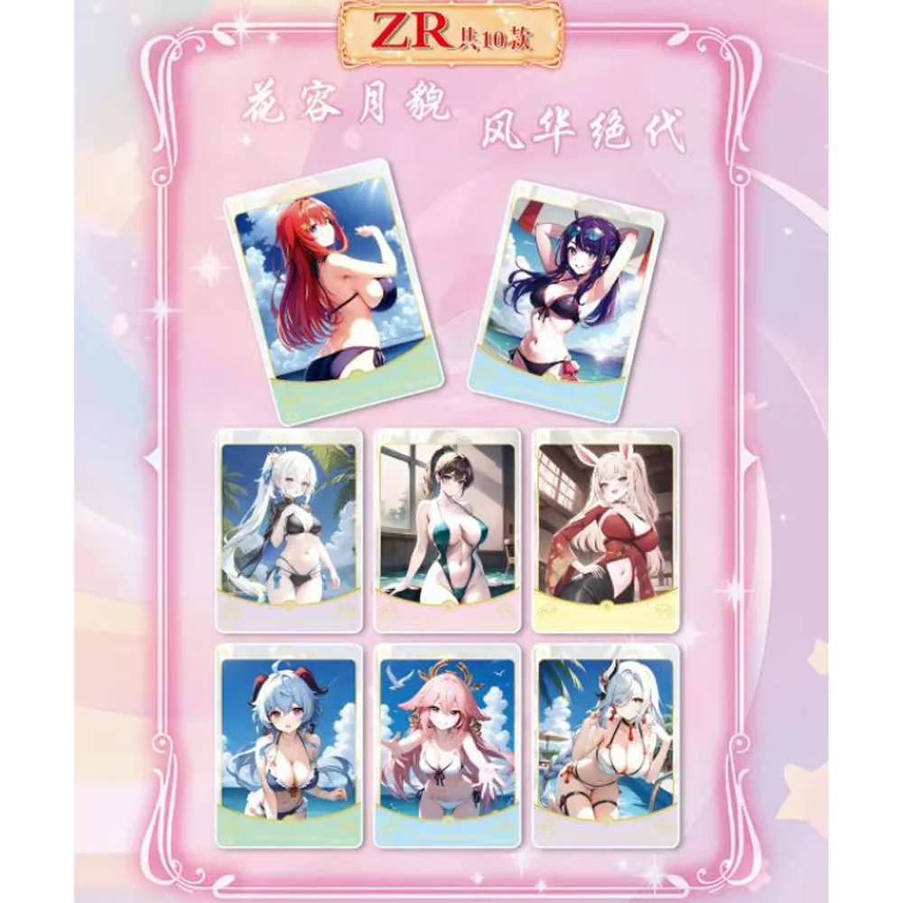 Newest Maiden Party 6 Goddess Story Collection Card Anime Goddess Bikini Swimming party Hobby Collectible Suit Card