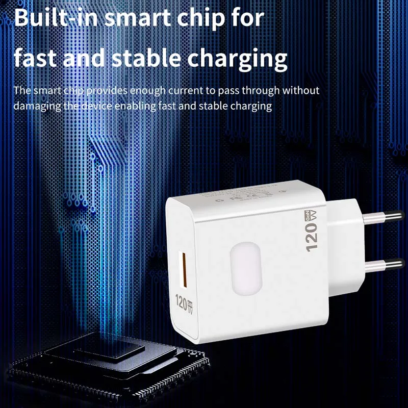 120W GaN USB Charger Quick Charge 3.0 10A USB C Type C Charge Cable Fast Charging Adapter for iPhone 15 14 Xiaomi Samsung Huawei