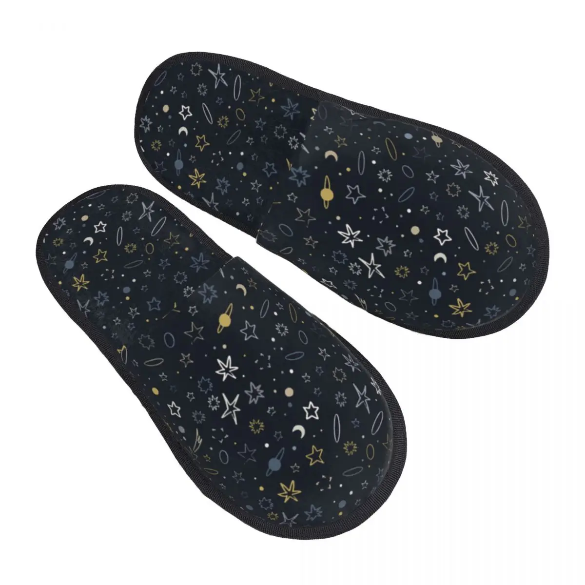 Indoor Slippers Space Planets Comets Plush Slipper Autumn Winter Shoes House Flat Floor for Bedroom