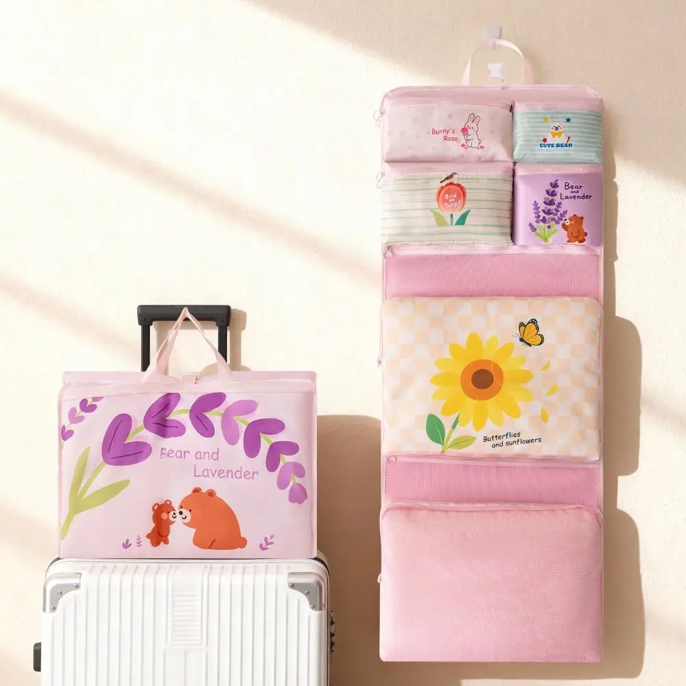 7/10 in 1 Hanging Travel Storage Bag Large Capacity Foldable Luggage Organizer Washable Moisture Proof Clothing Packing Bag