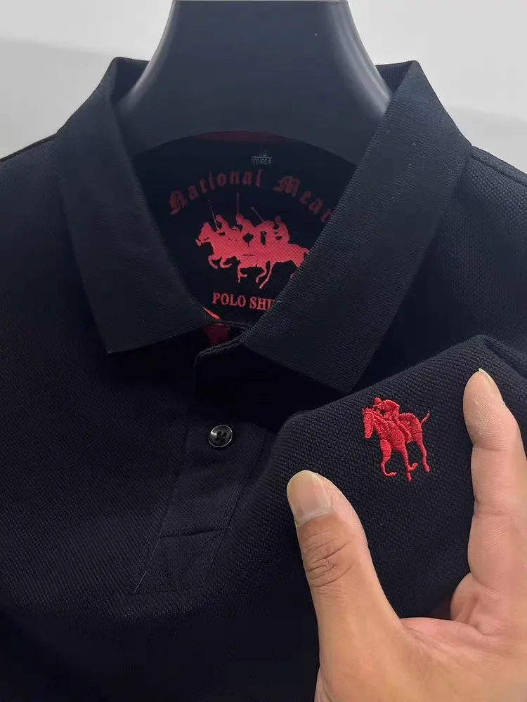 

High end 100% cotton polo shirt short sleeve men casual business fashion brand embroidered polo shirt summer breathable T-shirt