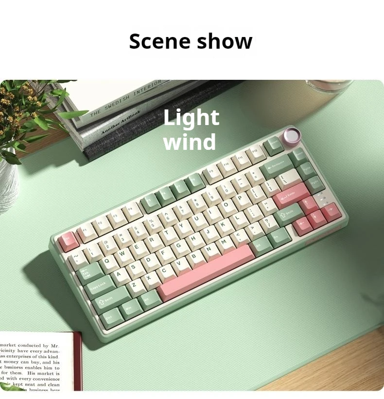 

Rk R75pro Mechanical Keyboard 81 Keys 3 Mode Wireless Custom Gasket Keyboard Rgb Light Hot Swap Knob Mini Gaming Office Keyboard