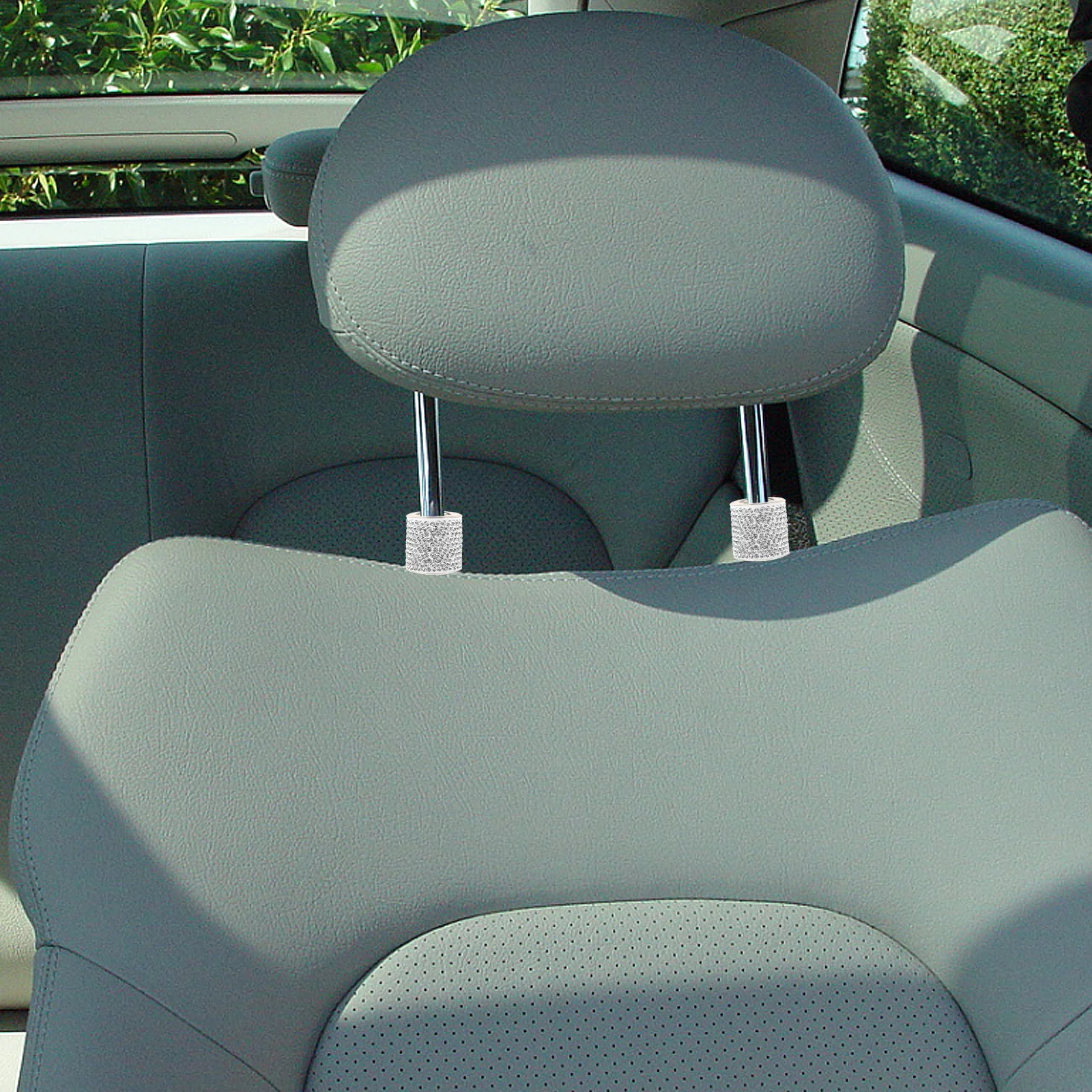 

2Pcs Car Seat Decorative Ring Rhinestone Universal Headrest Collar Longlasting Material Easy Installation Creative Design Car
